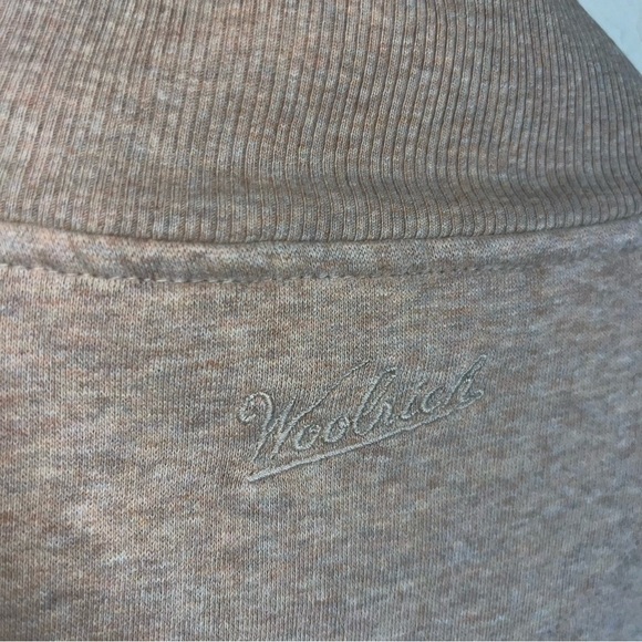 Woolrich Pullover 1/4 Zip Sweater Oatmeal with Elbow Patches Men’s Size Large - Picture 4 of 13
